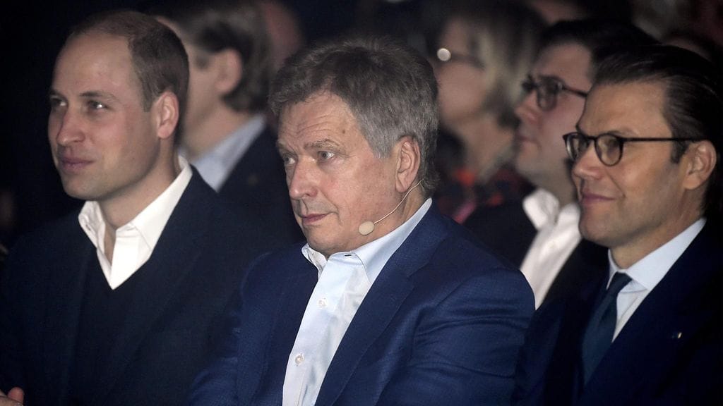 Prinssi William, Sauli Niinistö, prinssi Daniel Slushissa 30.11.2017 2