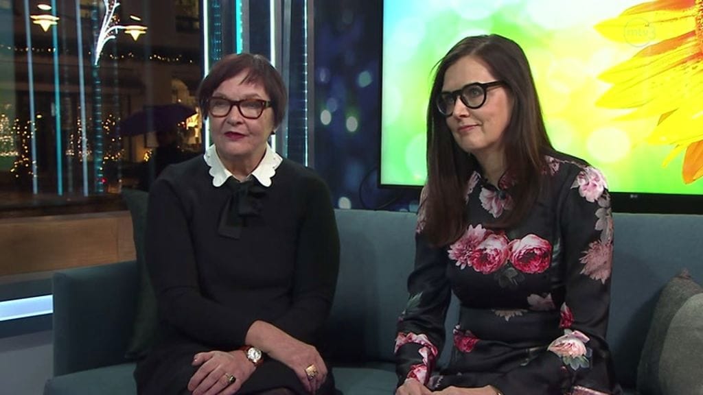 Huomenta Suomessa 1.12.2017 ruokatoimittaja ja stailisti Jatta Heinlahti sekä toimittaja Anneli Myller.