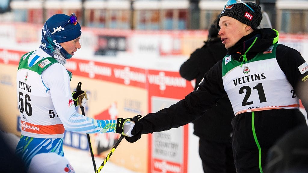 Matti Heikkinen ja Iivo Niskanen Rukalla marraskuussa 2016.