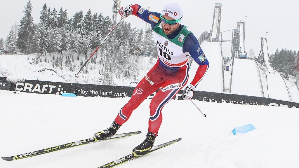 Petter Northug Salpausselän maisemissa keväällä 2016.