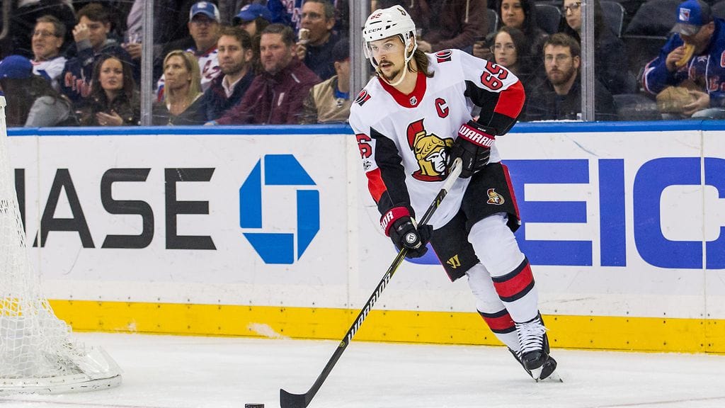 Erik Karlsson on kymmenen ottelun pisteettömässä putkessa.