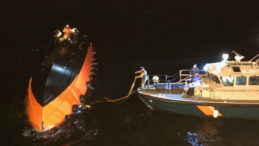 Rajavartiolaitoksen kuva onnettomuuspaikalta.