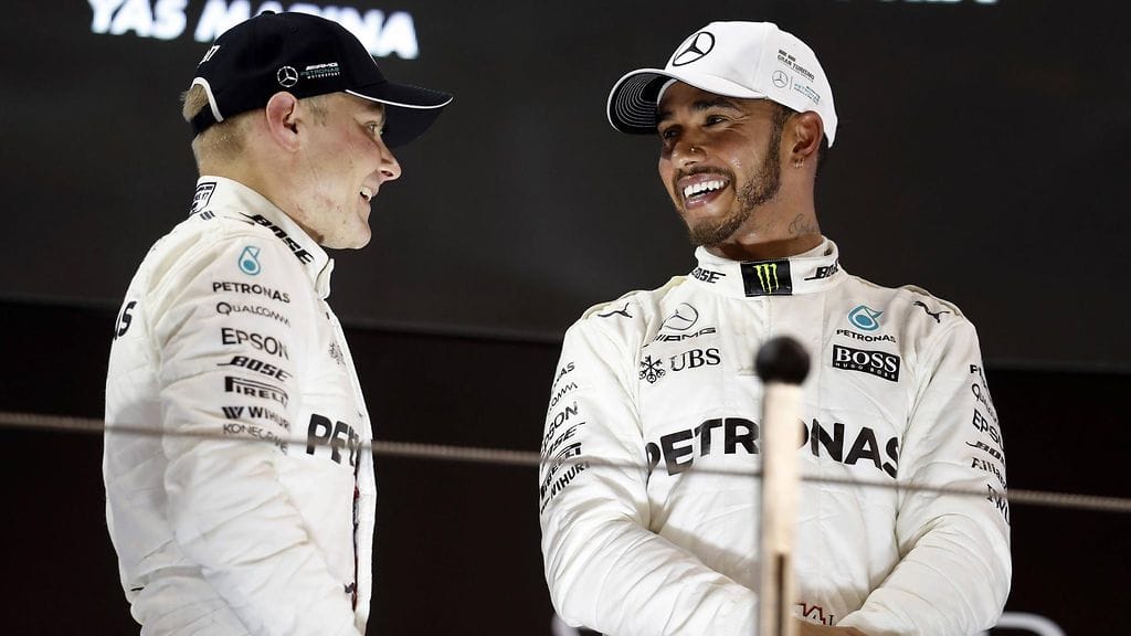 Valtteri Bottas ja Lewis Hamilton.