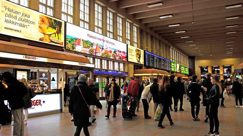 Eniten väkimäärä kasvoi Uudellamaalla. Kuva Helsingin päärautatieasemalta.