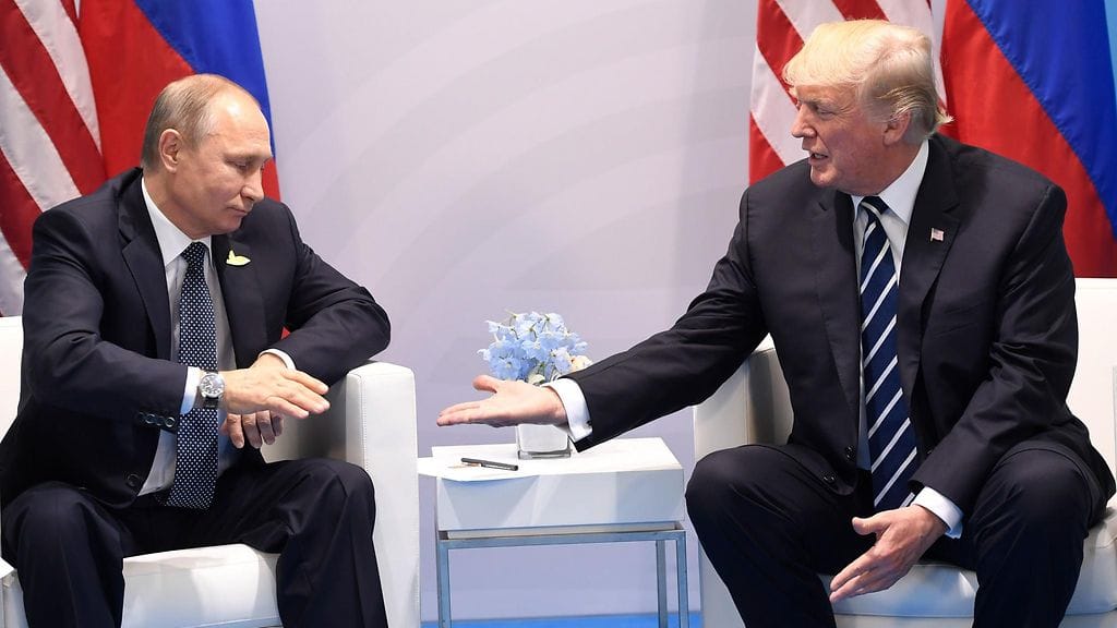 Putin ja Trump G20-kokouksessa heinäkuussa 2017.
