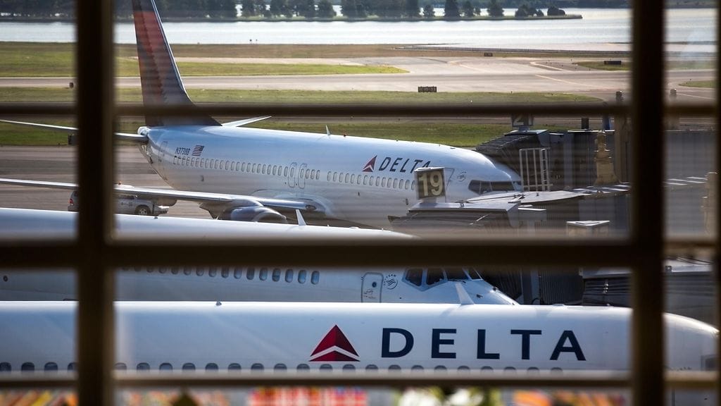 Delta Airlines -yhtiön lentokoneita.