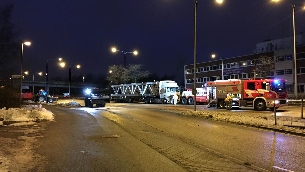 Onnettomuuspaikka Kehä I:llä.