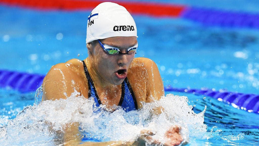 Jenna Laukkanen hylättiin 200 metrin rintauinnissa.