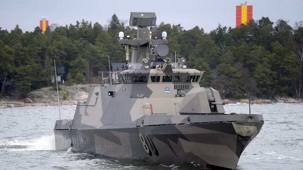 Ohjusvene Hamina puolustusvoimien Uusimaa 17 -pääsotaharjoituksessa Vuosaaren satamassa Helsingissä 28. marraskuuta 2017.
