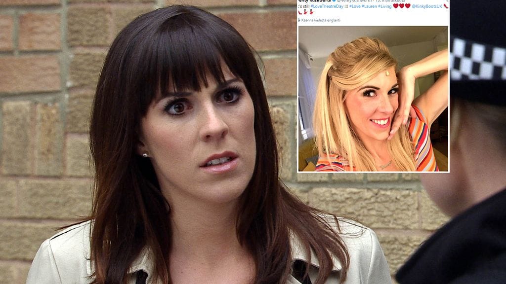 Verity Rushworth näytteli Emmerdalessa brunettea Donnaa. Tuoreessa lontoolaismusikaalissa hän näyttää hyvin erilaiselta vaaleissa hiuksissaan.