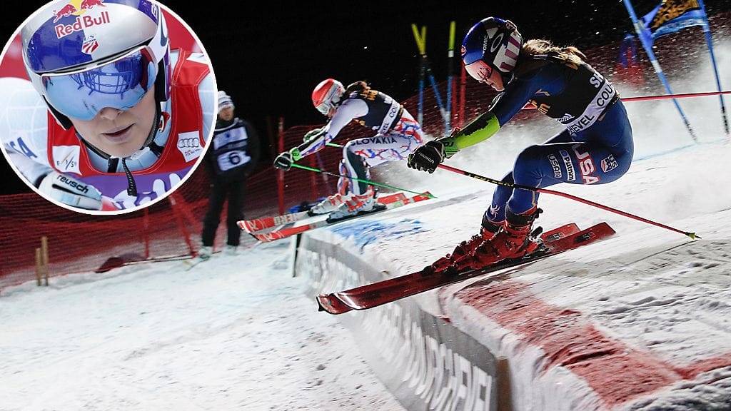 Lindsey Vonnin mielestä paripujottelu ei ole nykymuodossaan reilu kilpailumuoto. Mikaela Shiffrin (oik.) voitti Petra Vlhovan keskiviikon kisan finaalissa.