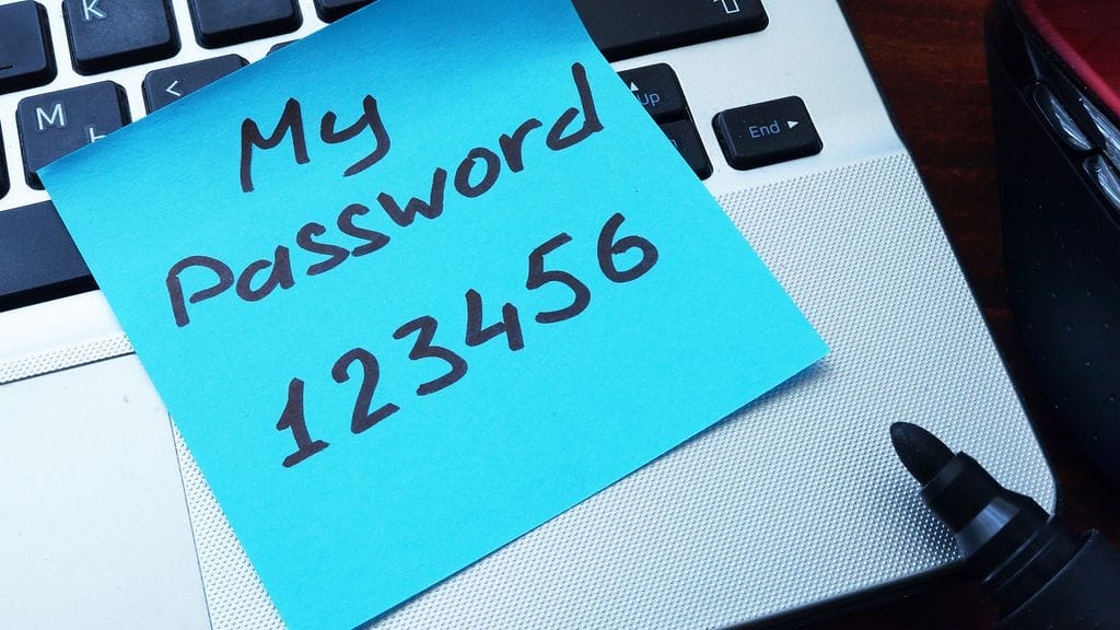 Heikoin salasana on "123456" – toista vuotta peräkkäin. Kuvituskuva.
