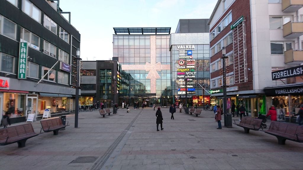 Kuvaa Oulun keskustasta.