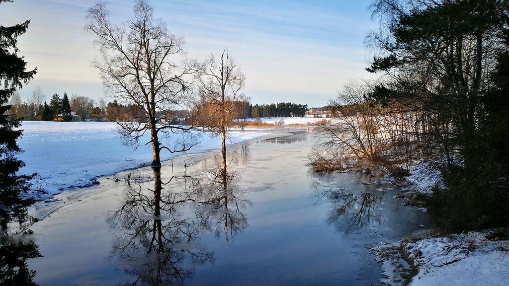 Vantaan joki 25.12.2917 Hyvinkää/Kittelä. Kuva: Sirpa Tapper