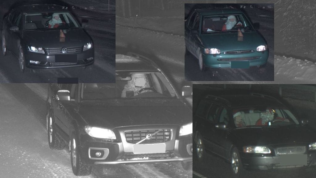 Poliisi kokosi joulun jälkeen valvontakamerakuvia pukista eri puolilta Suomea.