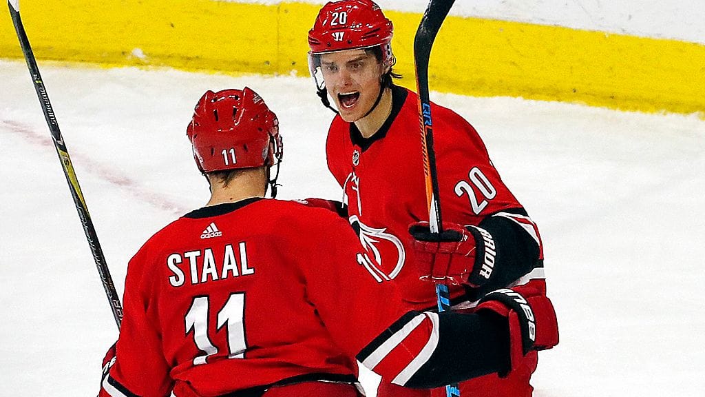 Sebastian Aho varmisti Carolinan voiton.