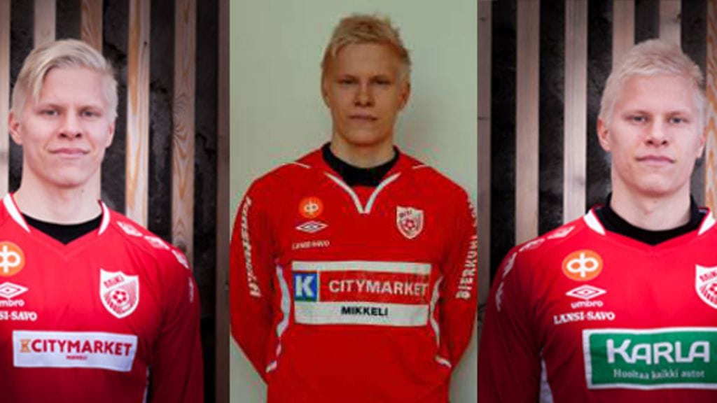 Identtiset kolmoset Miika (vas.), Sami ja Tommi Ekmark pelaavat ensi kaudella Mikkelin Pallo-Kissoissa.