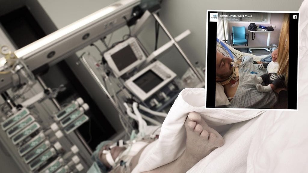 Lääkärit uskovat vauvalla olleen osaa miehen nopeassa paranemisessa.