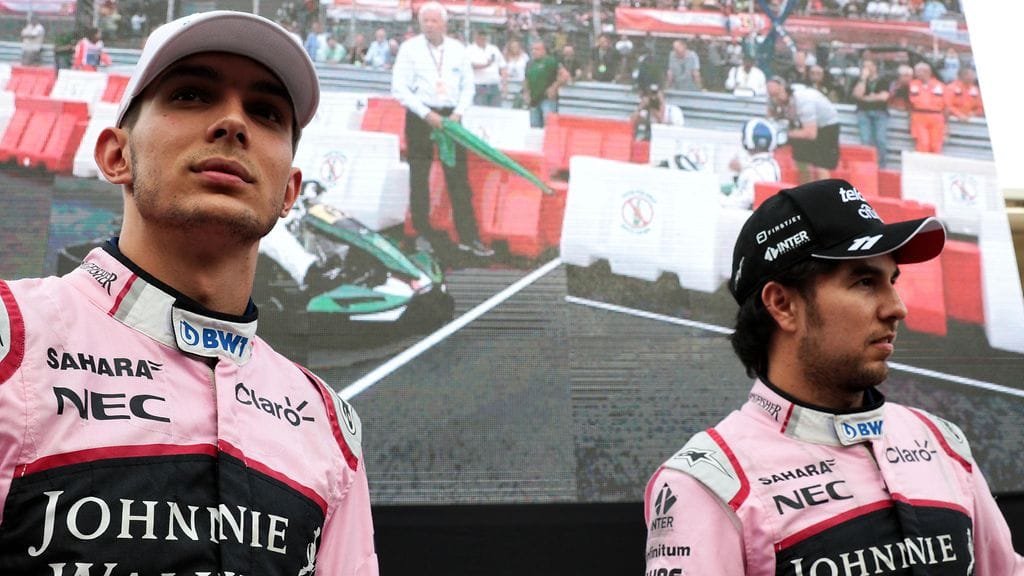 Sergio Perez (oik.) sijoittui viime kaudella MM-sarjassa 100 pisteellä seitsemänneksi, Esteban Ocon 87 pisteellä kahdeksanneksi.