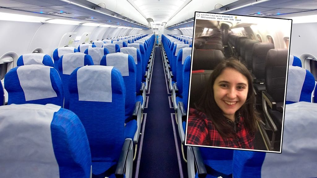 Beth julkaisi iloisen kuvan itsestään tyhjän lentokoneen kyydissä.