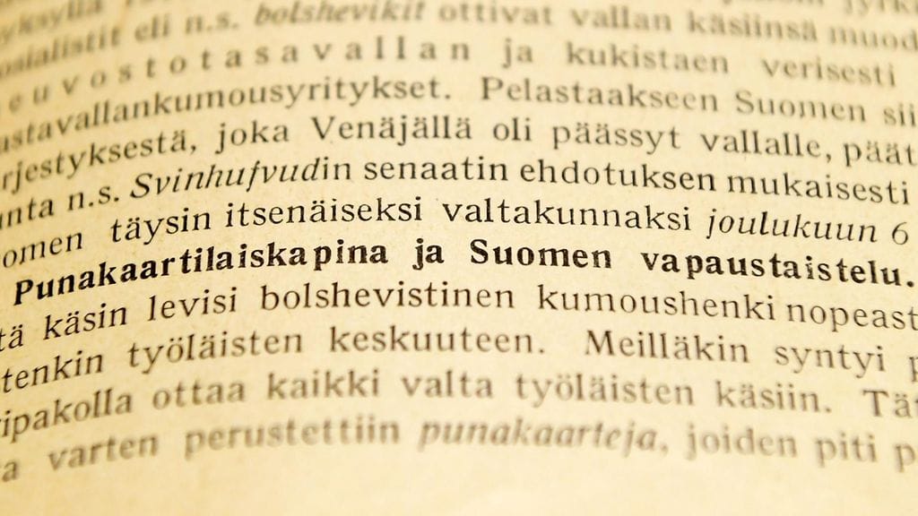 Termi punakaartilaiskapina ja Suomen vapaustaistelu Suomen vuoden 1918 sisällisotaa käsittelevässä historiankirjassa.