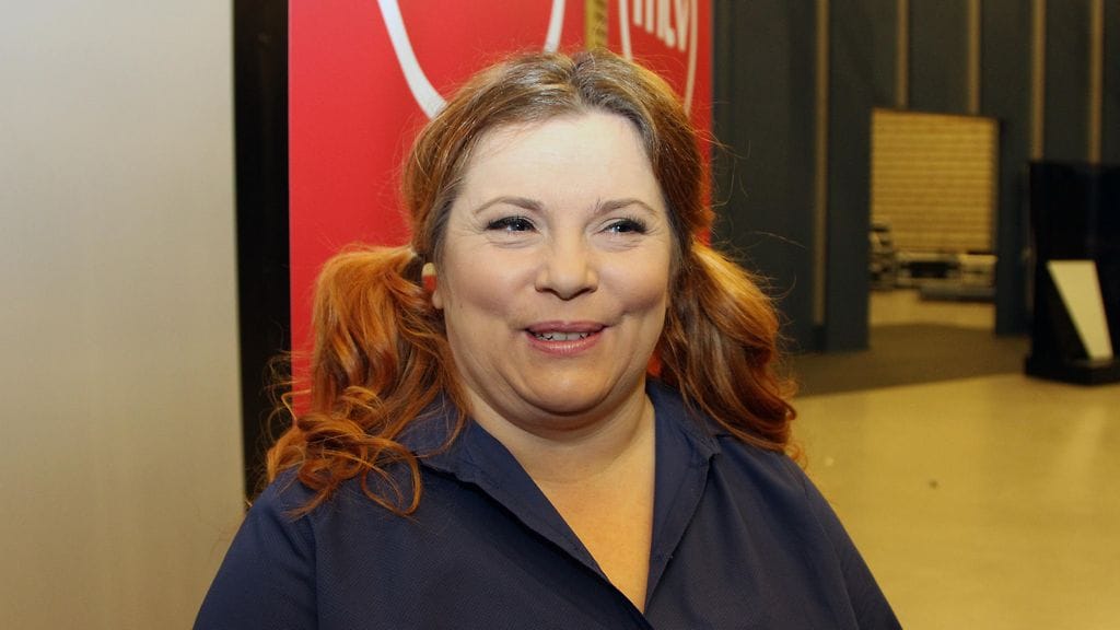 Kiti Kokkonen Putouksen yhdeksännen kauden lehdistötilaisuudessa 9. tammikuuta 2018.