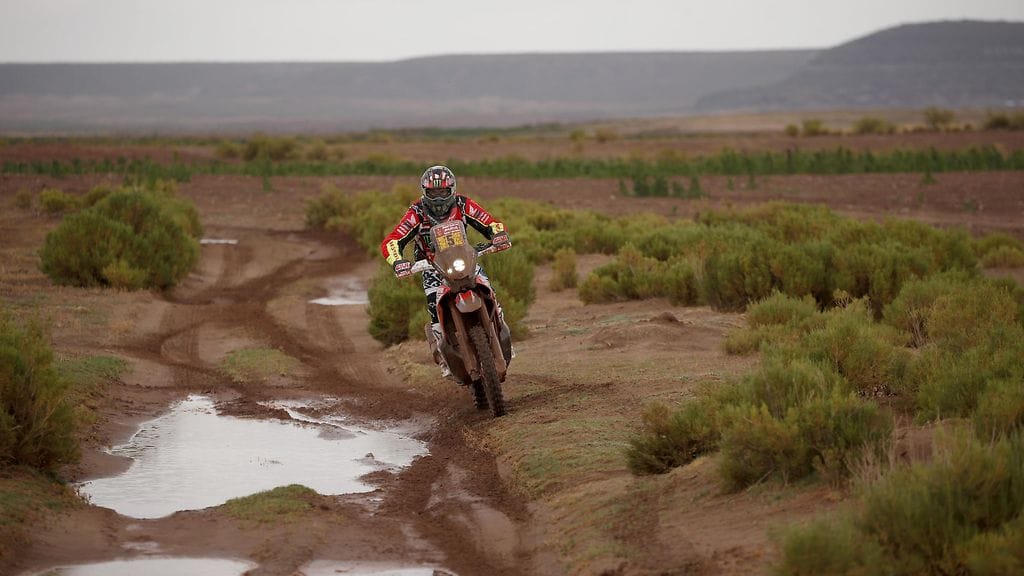 Joan Barreda vauhdissa Dakar-rallin seitsemännellä etapilla.