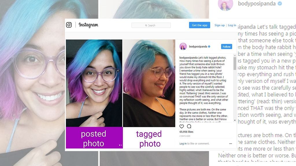 Itsensä näkeminen vieraassa otoksessa aiheuttaa usein kehovihaa ja itseinhoa – täysin syyttä.. Kuvan lähde Instagram.