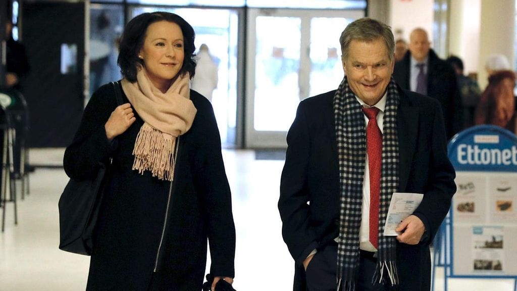 Jenni Haukio ja Sauli Niinistö äänestämässä 18.1.2018 (1)