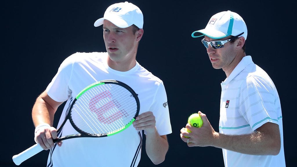 Henri Kontinen (vas.) ja John Peers putosivat leikistä tenniksen Australian avoimissa.