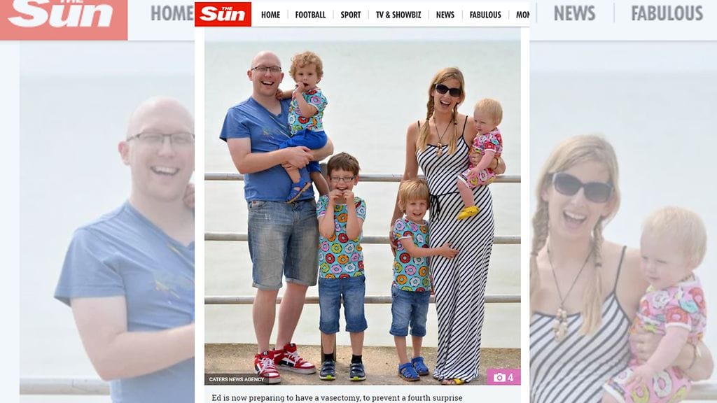 Becky ja Ed lapsineen. Kuvan lähde The Sun