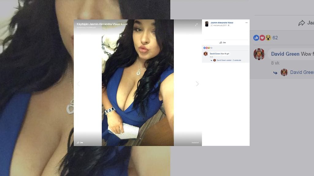 20-vuotias Jasmin Vlassi haluaa rintojenpienennysleikkaukseen. Kuvan lähde Facebook