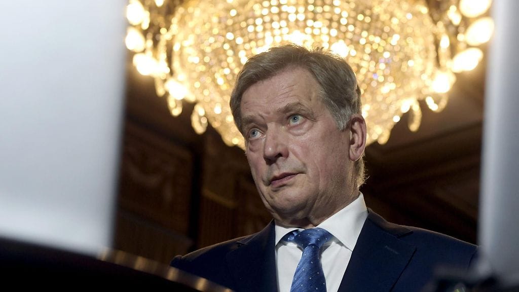 Valitsijayhdistyksen presidenttiehdokas Sauli Niinistö presidentinvaalien vaalivalvojaisissa Helsingin Säätytalolla sunnuntaina 28. tammikuuta 2018.