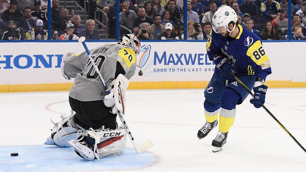 Nikita Kutsherov uitti kiekon Braden Holtbyn längistä maaliin.