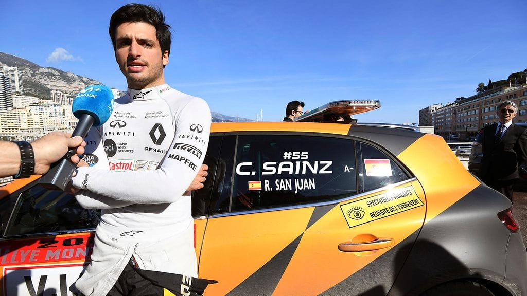 Carlos Sainz ajoi Monte Carlossa Renaul'n nolla-autolla.