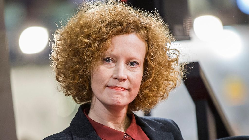 Saimi Hoyer Helsingin Kirjamessuilla lokakuussa 2015.