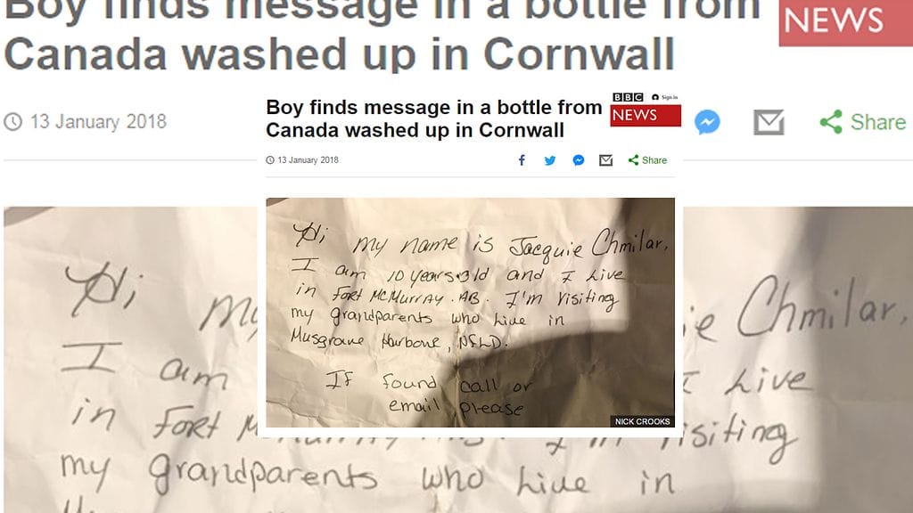 Kuvassa Jacquie Chmilarin lähettämä posti. Kuvan lähde BBC