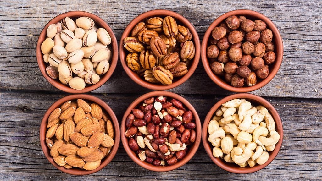 Pähkinöiden sisältämät energiamäärät eroavat huomattavasti toisistaan.