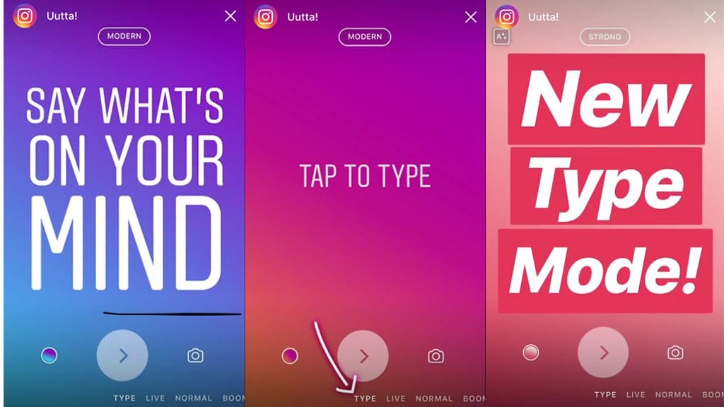 Instagramin tarinoihin voi nyt kirjoittaa myös tekstiä.