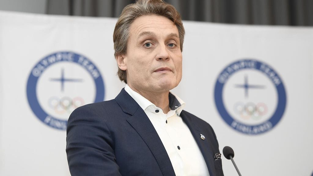 Mika Kojonkoski Suomen olympiajoukkueen esittelytilaisuudessa tammikuussa.