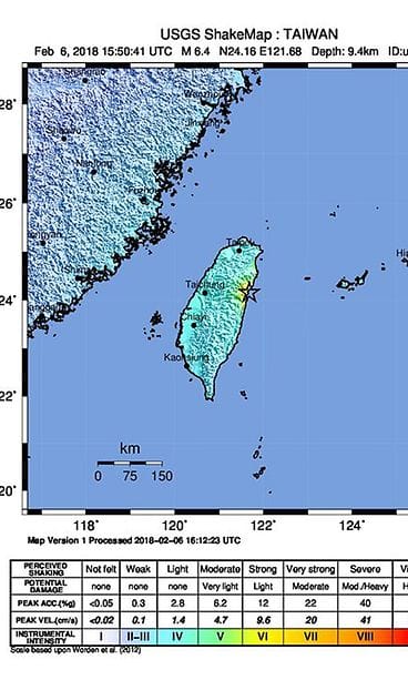 Taiwan Hualien maanjäristys
