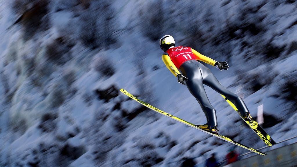 Janne Ahonen keskiviikon harjoituksissa.