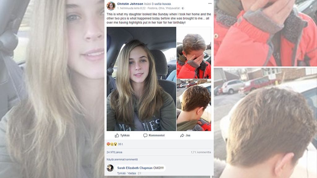 Nämä kuvat Christin Johnson jakoi Facebookissa. Kuvan lähde Facebook