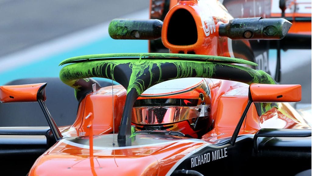 Halo-turvakaari McLarenin autossa marraskuun F1-testeissä Abu Dhabissa.