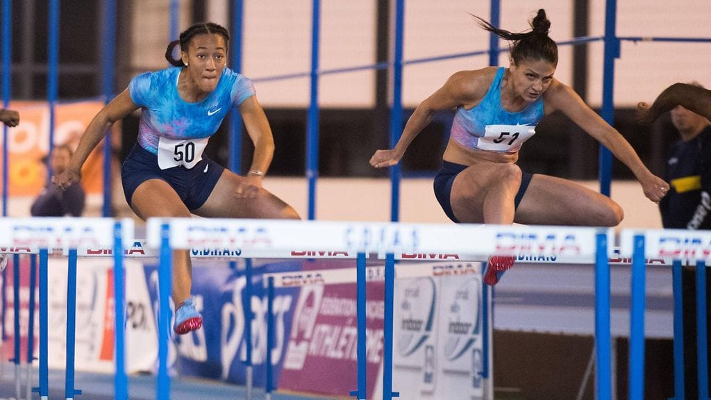 Nooralotta Neziri paransi sunnuntaina taas kauden kotimaista kärkiaikaa. Kuva perjantain kilpailusta Ranskan Eaubonnessa.