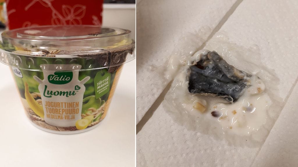 Valion tuorepuurosta löytynyt klöntti paljastui homeeksi, joka oli päässyt itämään kannen viallisen saumauksen vuoksi.