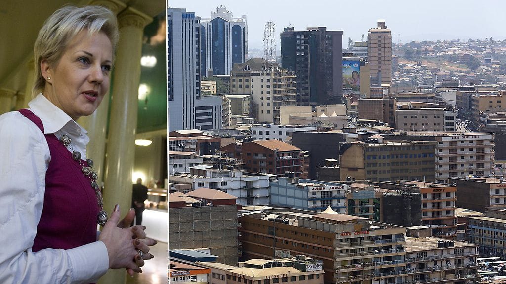 Suvi Lindén. Kuvituskuva Ugandan pääkaupungista Kampalasta.
