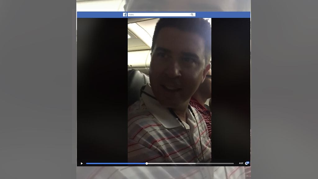 David Rosen vaimo, Audrey, pyysi kirjeessä lentohenkilökuntaa kuuluttamaan raskausuutisen matkustamoon ennen lennon lähtöä. Kuvan lähde Facebook