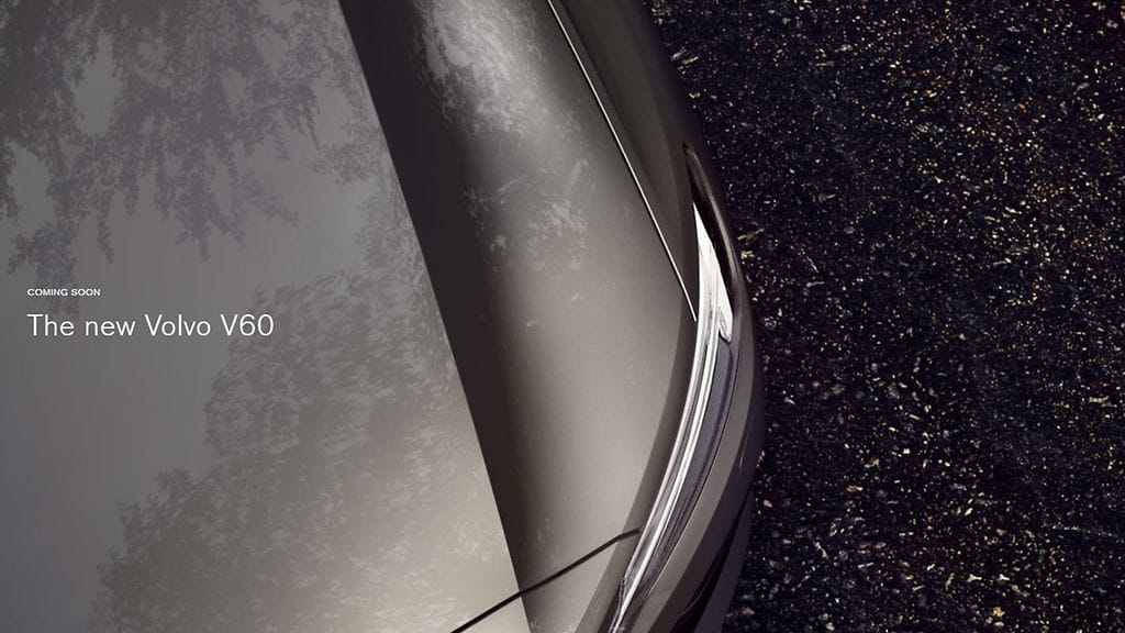 Volvo esittelee seuraavan sukupolven V60-farmarin vielä helmikuun aikana. Kuvankaappaus Volvon nettisivuilta.