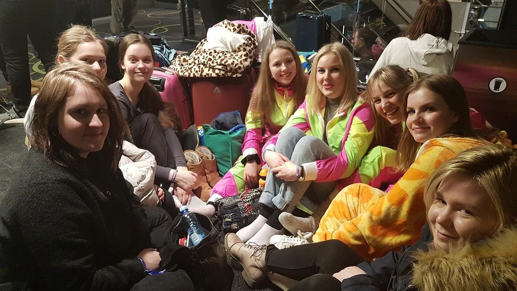 Ressun lukion abeja abiristeilyllä viime helmikuussa.